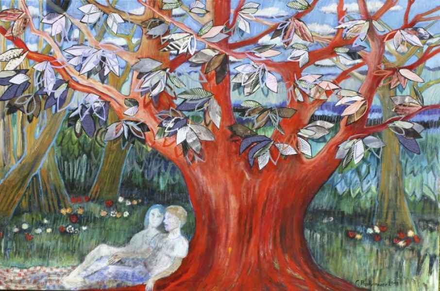 2010 Roter Baum Liebespaar