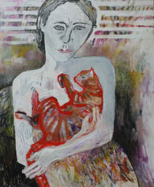 2013 Frau mit Katze